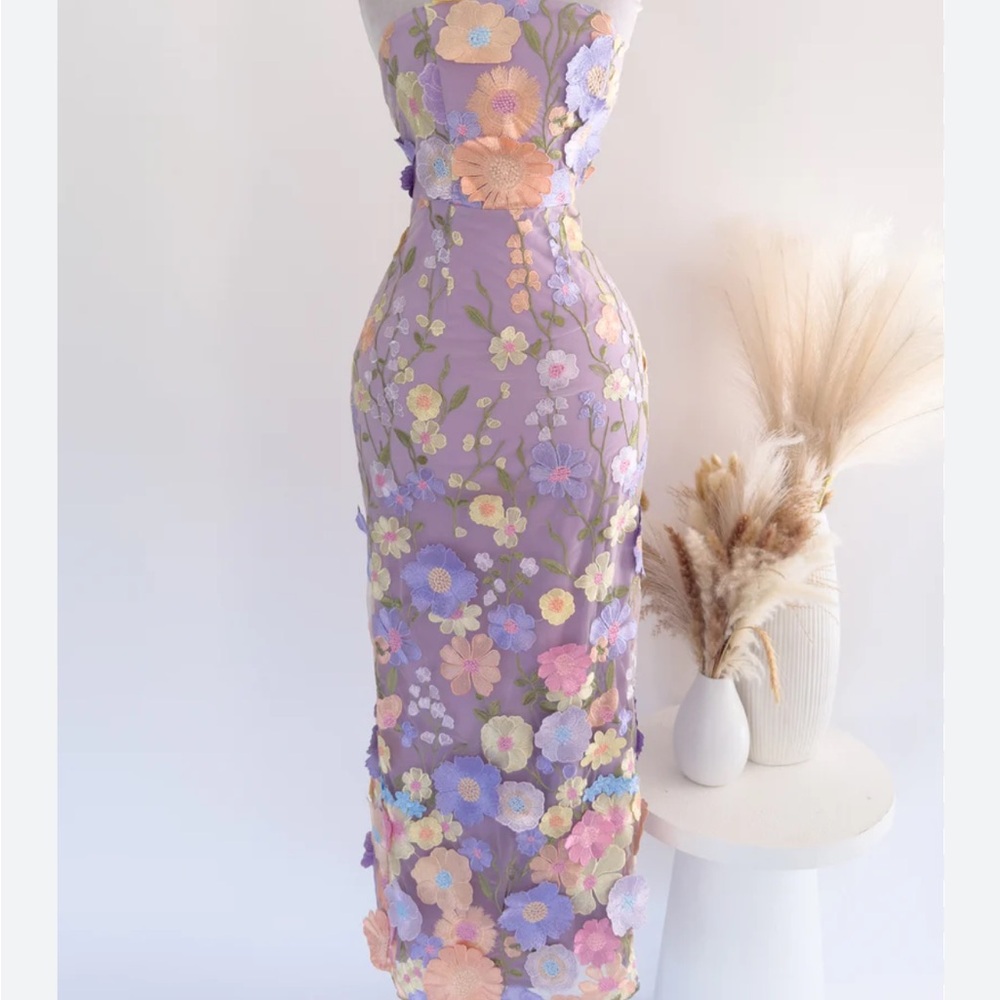 Floral Embroidered lilac Dress